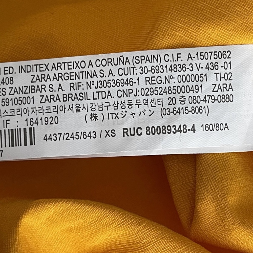 ZARA Linen Blend Draped Mini Dress Tangerine Size XS - Picture 13 of 13